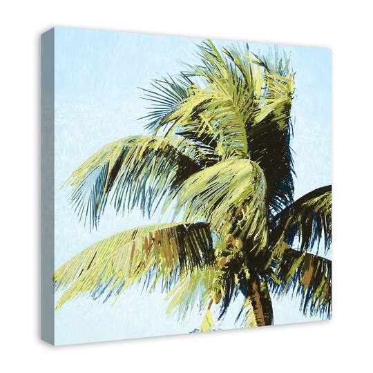 Palm In The Wind 24" x 24" Canvas Wall Art